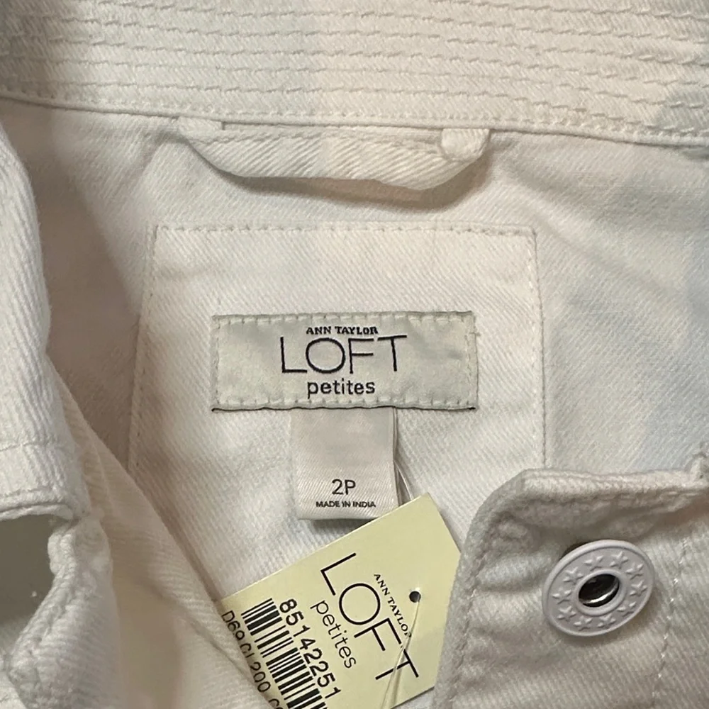 LOFT White Cotton Denim Jacket - Picture 2 of 5